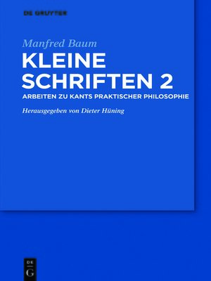 cover image of Arbeiten zur praktischen Philosophie Kants